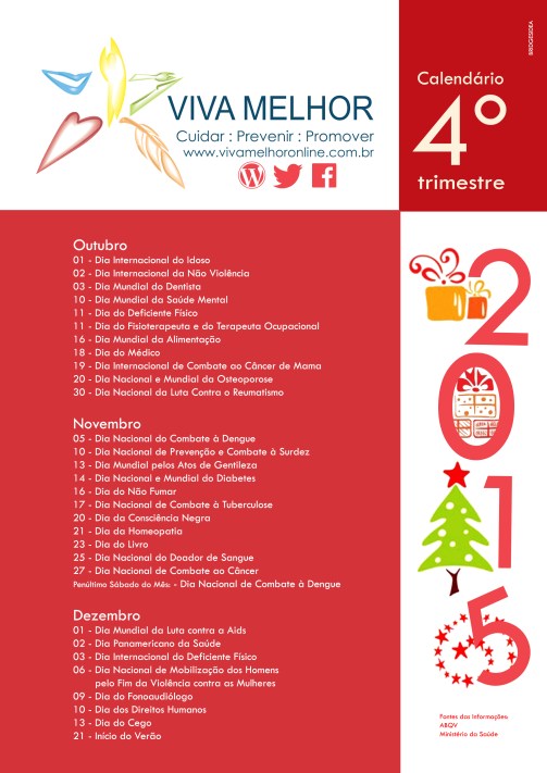 Calendário 4º trimestre 2015